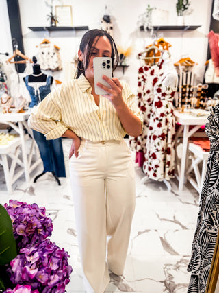 Line & Flow Poplin Blouse (Lemon)