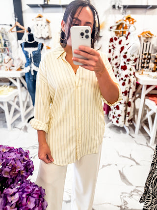 Line & Flow Poplin Blouse (Lemon)