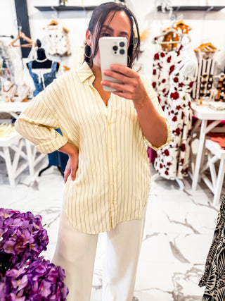 Line & Flow Poplin Blouse (Lemon)