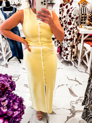 Limoncello Ribbed Knit Vest (Light Yellow)