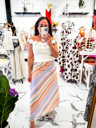Sun Chaser Flowy Ankle Skirt (Multi)