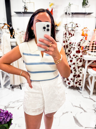 Flirt Alert Embroidered Wrap Skort (White)