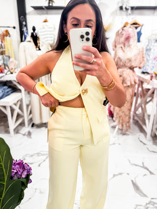 Sunshine State of Mind Vest Pant Set (Yellow)