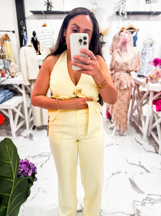 Sunshine State of Mind Vest Pant Set (Yellow)
