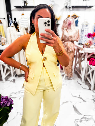 Sunshine State of Mind Vest Pant Set (Yellow)