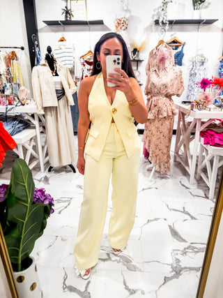 Sunshine State of Mind Vest Pant Set (Yellow)