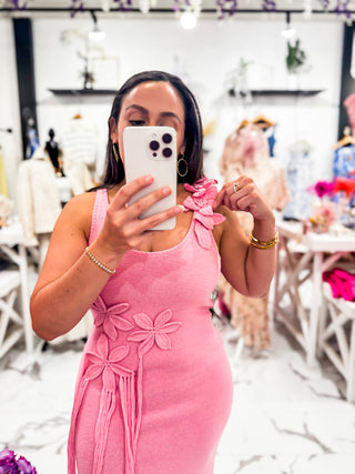 Pink Paradise Crochet Dress (Pink)