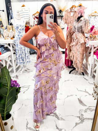 Romanticizing Everything Ruffle Maxi Dress (Lavender)