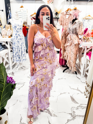 Romanticizing Everything Ruffle Maxi Dress (Lavender)
