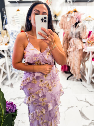 Romanticizing Everything Ruffle Maxi Dress (Lavender)