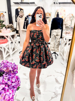 Worth Waiting For Mini Dress (Black/Red)