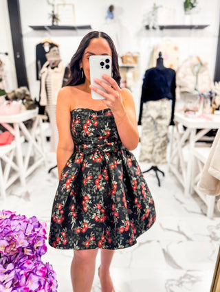 Worth Waiting For Mini Dress (Black/Red)