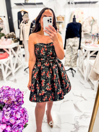 Worth Waiting For Mini Dress (Black/Red)