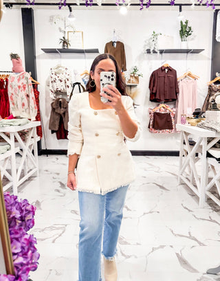 She’s A Classic Tweed Skirt Set (Ivory)