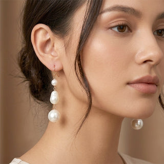 Mother of Pearls Drop Earrings (Cream)
