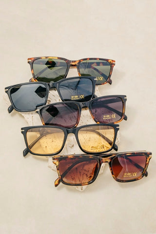 Solana Metallic Square Sunglasses