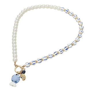 Azure Charm Beaded Necklace (Blue)