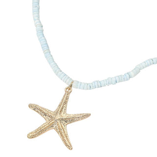Shelly Pendant Beaded Necklace