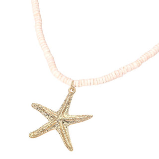 Shelly Pendant Beaded Necklace