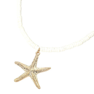 Shelly Pendant Beaded Necklace