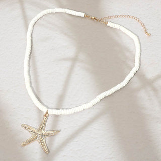 Shelly Pendant Beaded Necklace