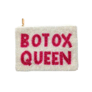 Botox Queen Beaded Coin Bag (White)