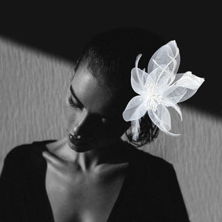 Off To The Track Fascinator (White)
