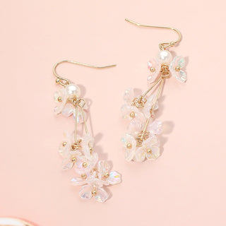 Linden Floral Cluster Drop Earrings (Gold)