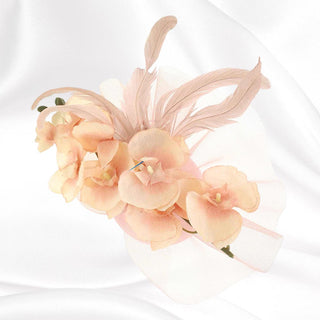 Erica Floral Mesh Fascinator (Pink)