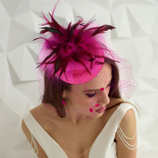 Box Seats Fascinator (Fuchsia)