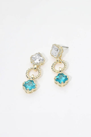 Evelyn Charm Drop Earrings (Aqua)