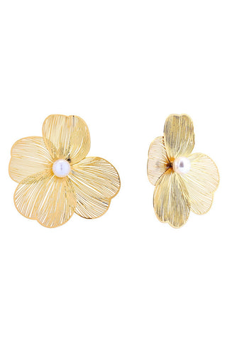 Brenda Pearl Statement Earrings (Gold)