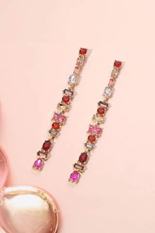 Crystal Stone Drop Earrings (Multi)