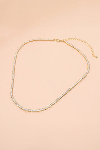 Donna Tennis Chain Necklace (Gold)