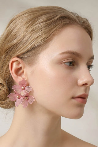 Amber Floral Statement Earrings