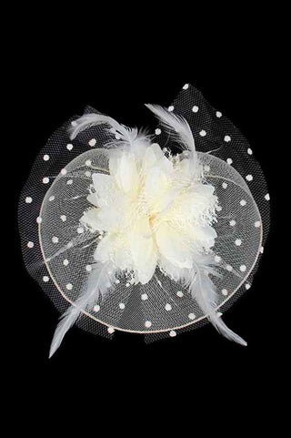 Valentina Mesh Fascinator (Ivory)