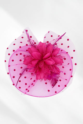 Valentina Mesh Fascinator (Pink)