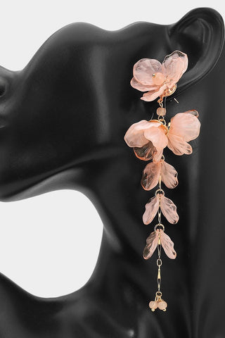 Mary Petal Dropdown Earrings (Peach)