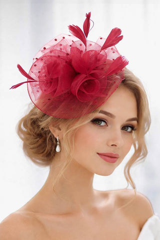 Travers Day Fascinator (Burgundy)