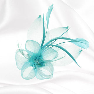 Off To The Track Fascinator (Light Blue)