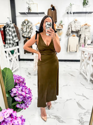 Take Me Back Midi Dress (Bronze/Black)