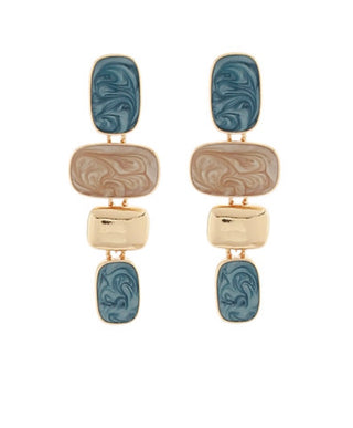 Phobe Marble Earrings (Dark Blue)
