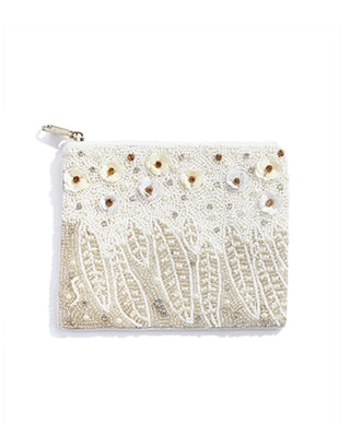 Melissa Beaded Coin Purse (White)