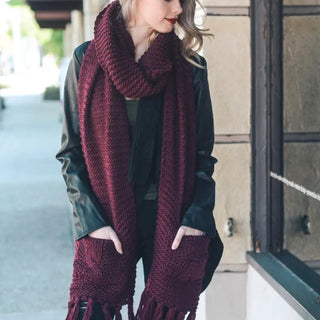 Crimson Comfort Knit Scarf (Burgundy)