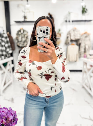 She's So Elegant Long Sleeve Top (Cream)
