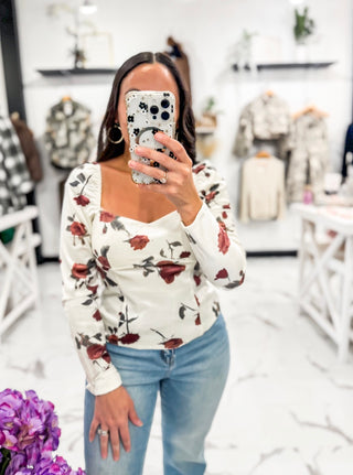 She's So Elegant Long Sleeve Top (Cream)
