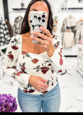 She's So Elegant Long Sleeve Top (Cream)