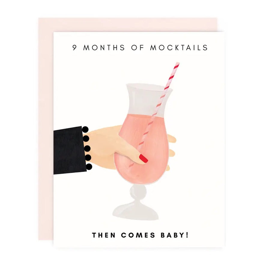 Mocktails Then Baby Greeting Card