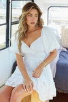 She Said Yes Jacquard Dress (White)