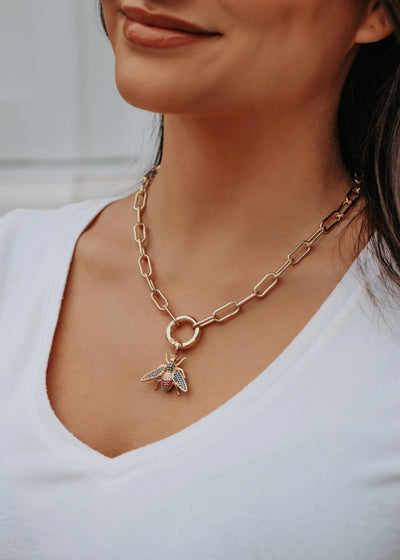 Honey Bee Chain Necklace (Gold)